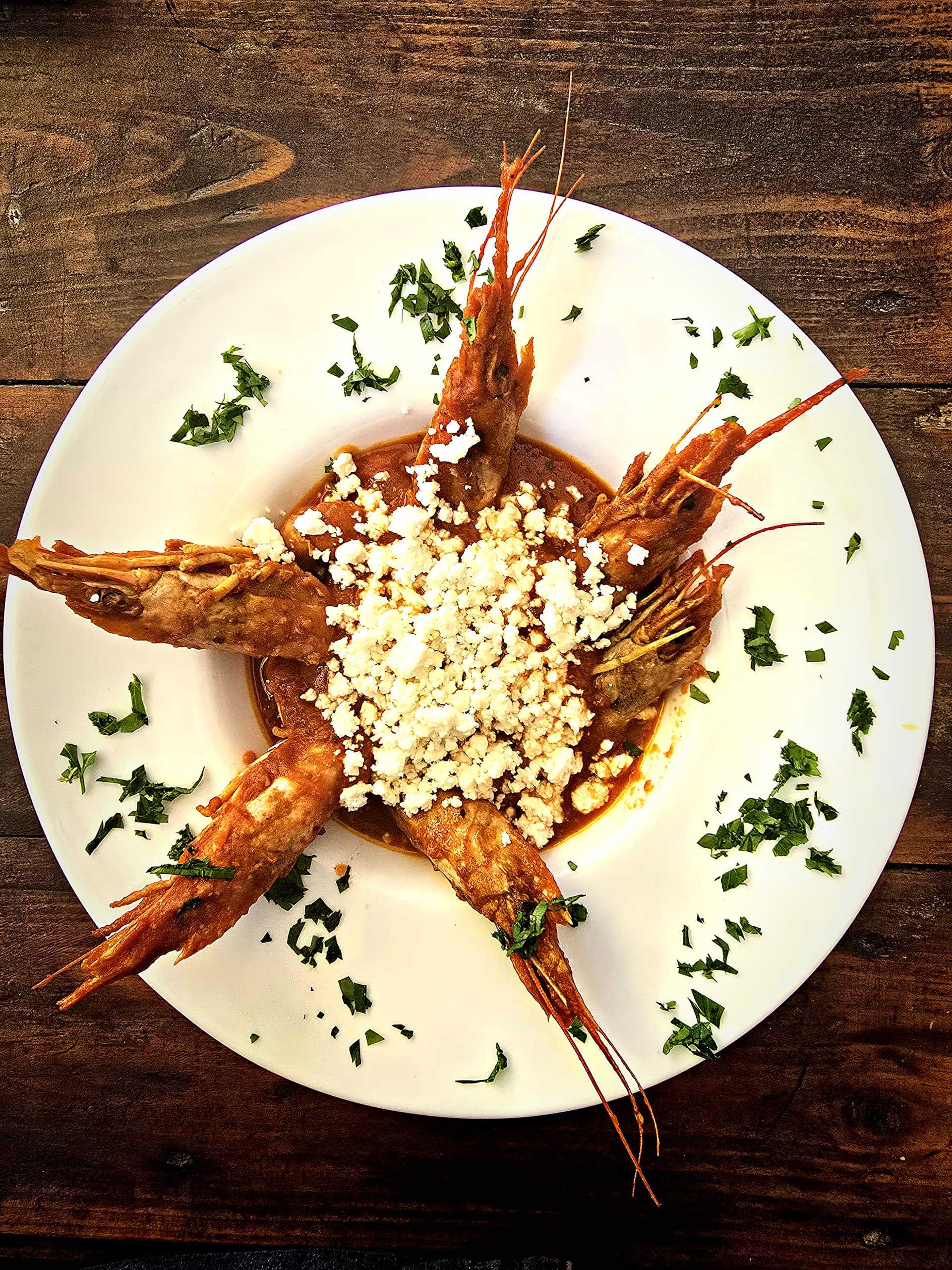 Creveți saganaki